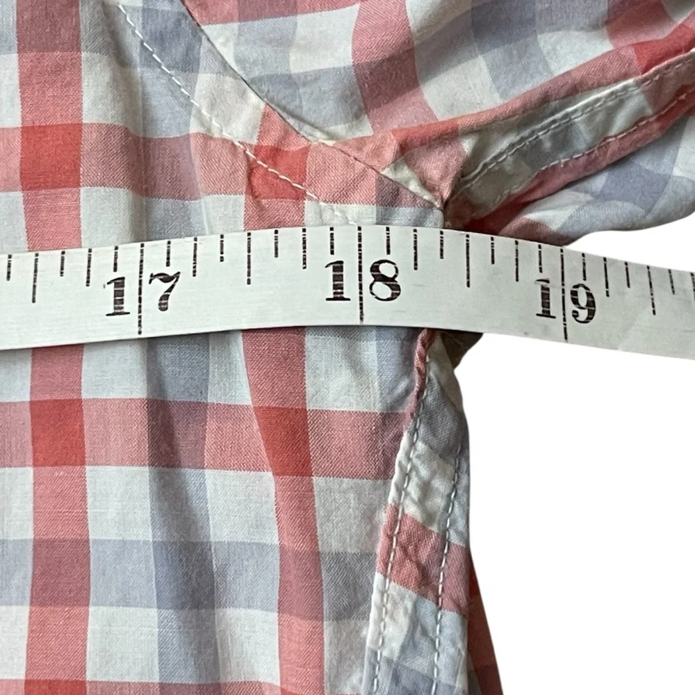 Crew Slim Fit Plaid Button‎ Down Shirt Blue Salmon Cotton Men’s Small